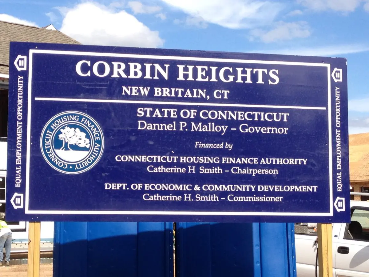 Connecticut housing project sign