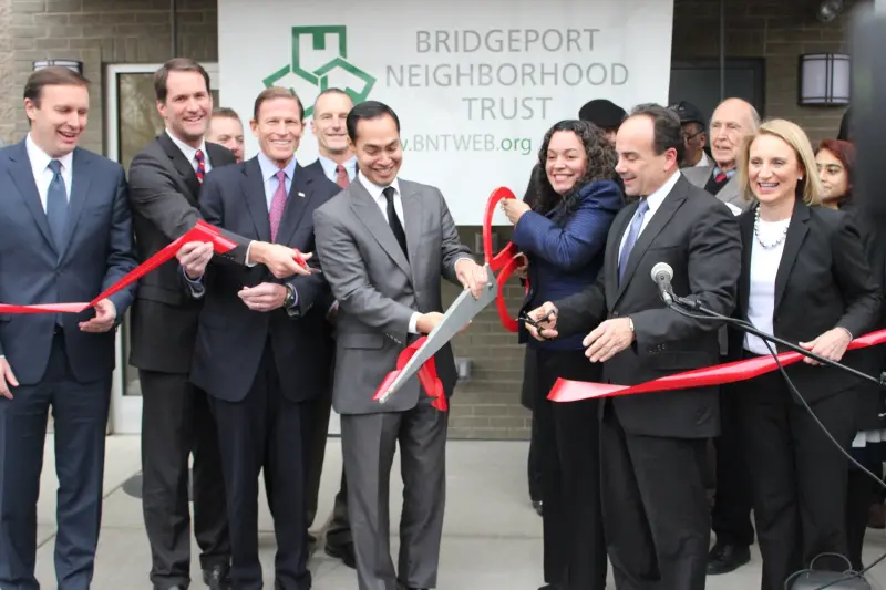 Group gathered at Bridgeport Neighborhood Trust event