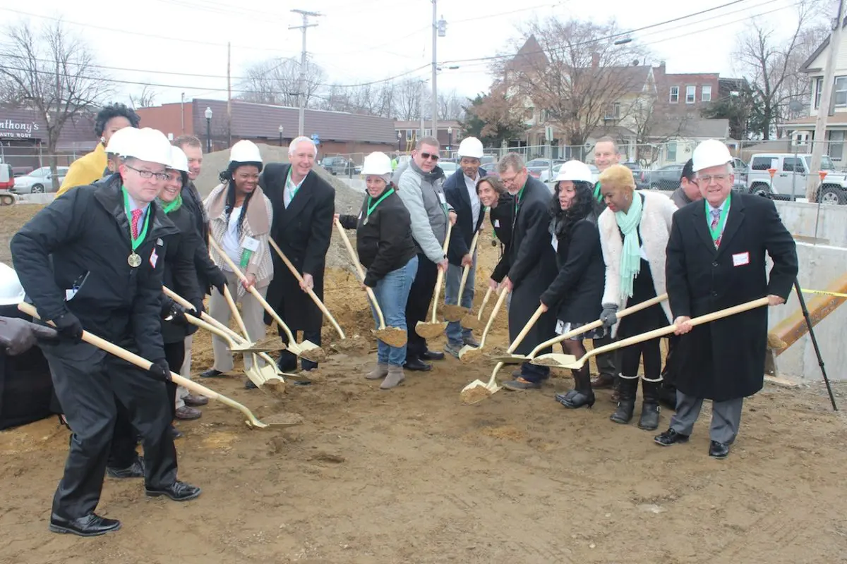 Team breaking ground at construction event