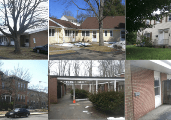Various residential buildings in different settings