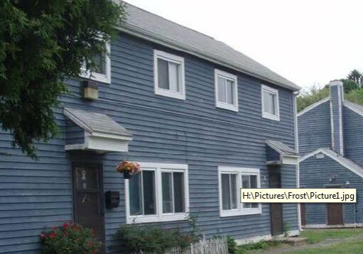 Residential building with gray siding