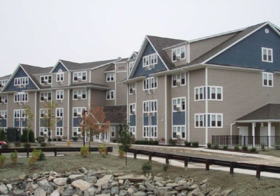 Multi-story residential complex exterior view