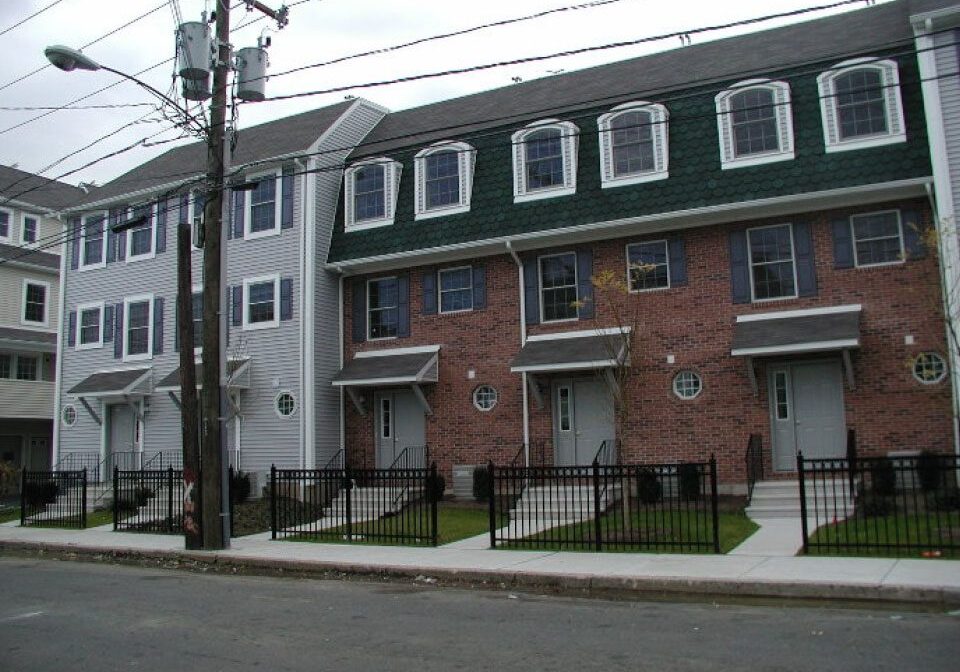 Urban residential street scene