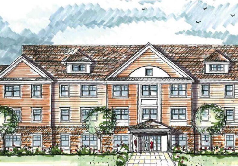 Illustration of a three-story building